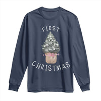 My First Christmas Long Sleeve Shirt Baby's First Holiday Xmas Tree Bow - Wonder Print Shop