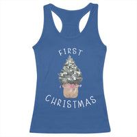 My First Christmas Racerback Tank Top Baby's First Holiday Xmas Tree Bow - Wonder Print Shop