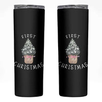 My First Christmas Skinny Tumbler Baby's First Holiday Xmas Tree Bow - Wonder Print Shop