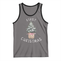 My First Christmas Tank Top Baby's First Holiday Xmas Tree Bow - Wonder Print Shop