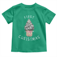 My First Christmas Toddler T Shirt Baby's First Holiday Xmas Tree Bow - Wonder Print Shop