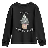 My First Christmas Youth Sweatshirt Baby's First Holiday Xmas Tree Bow - Wonder Print Shop