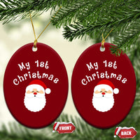 My First Christmas Ceramic Ornament Baby's First Holiday Xmas Santa - Wonder Print Shop