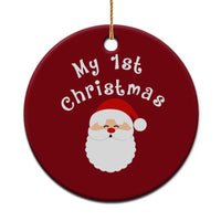 My First Christmas Ceramic Ornament Baby's First Holiday Xmas Santa - Wonder Print Shop