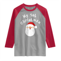 My First Christmas Raglan Shirt Baby's First Holiday Xmas Santa - Wonder Print Shop