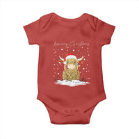 Christmas Cow Baby Onesie Scottish Highland Cow Moo-rry Christmas