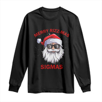 Funny Christmas Santa Long Sleeve Shirt Merry Rizz Mas Sigmas Gen Alpha Middle School Christmas
