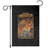 Subtle Abolish Ice Garden Flag Retro Protest Satirical Graphic Let's Destroy Ice