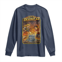 Subtle Abolish Ice Long Sleeve Shirt Retro Protest Satirical Graphic Let's Destroy Ice