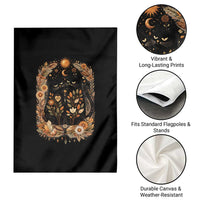 Subtle FDT Garden Flag Vintage Flower Black Cat Social Activist