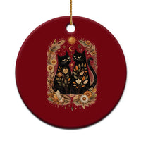 Subtle FDT Ceramic Ornament Vintage Flower Black Cat Social Activist