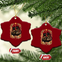 Subtle FDT Ceramic Ornament Vintage Flower Black Cat Social Activist