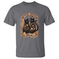 Subtle FDT T Shirt Vintage Flower Black Cat Social Activist