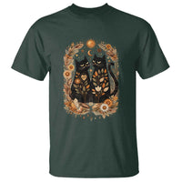 Subtle FDT T Shirt Vintage Flower Black Cat Social Activist