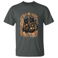 Subtle FDT T Shirt Vintage Flower Black Cat Social Activist