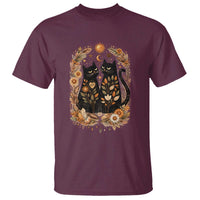 Subtle FDT T Shirt Vintage Flower Black Cat Social Activist