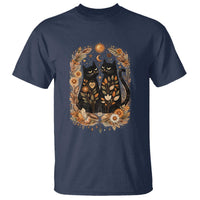 Subtle FDT T Shirt Vintage Flower Black Cat Social Activist