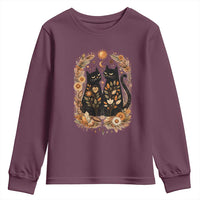 Subtle FDT Youth Sweatshirt Vintage Flower Black Cat Social Activist
