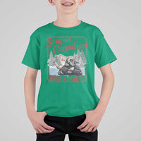 Stupid Canadian Wolf Bird T Shirt For Kid Vintage Heated Hookey Loon Meme