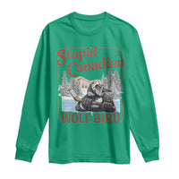 Stupid Canadian Wolf Bird Long Sleeve Shirt Vintage Heated Hookey Loon Meme