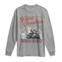 Stupid Canadian Wolf Bird Long Sleeve Shirt Vintage Heated Hookey Loon Meme