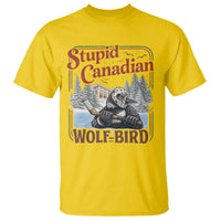 Stupid Canadian Wolf Bird T Shirt Vintage Heated Hookey Loon Meme