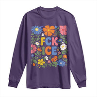 Fck Ice Long Sleeve Shirt Funny Boho Floral Resist Retro Pro Immigration