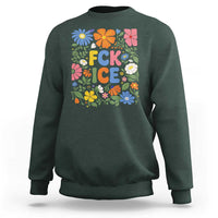 Fck Ice Sweatshirt Funny Boho Floral Resist Retro Pro Immigration