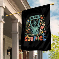 Stop ICE Garden Flag Funny Statue of Liberty Boho Floral Resist Retro