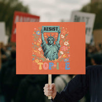 Stop ICE Protest Sign Funny Statue of Liberty Boho Floral Resist Retro