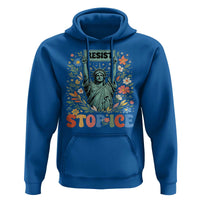Stop ICE Hoodie Funny Statue of Liberty Boho Floral Resist Retro