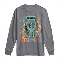 Stop ICE Long Sleeve Shirt Funny Statue of Liberty Boho Floral Resist Retro