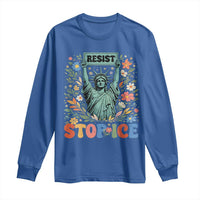 Stop ICE Long Sleeve Shirt Funny Statue of Liberty Boho Floral Resist Retro