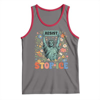 Stop ICE Tank Top Funny Statue of Liberty Boho Floral Resist Retro