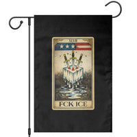 Fck Ice Garden Flag Retro Tarot Card FDT Protest Satirical Graphic