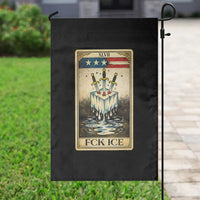 Fck Ice Garden Flag Retro Tarot Card FDT Protest Satirical Graphic