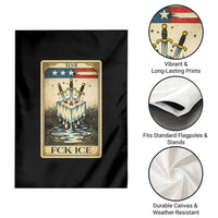 Fck Ice Garden Flag Retro Tarot Card FDT Protest Satirical Graphic