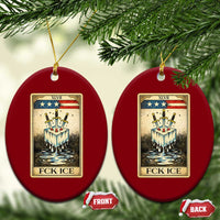 Fck Ice Ceramic Ornament Retro Tarot Card FDT Protest Satirical Graphic
