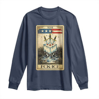 Fck Ice Long Sleeve Shirt Retro Tarot Card FDT Protest Satirical Graphic