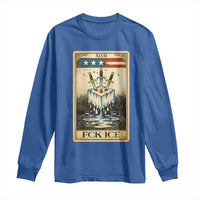 Fck Ice Long Sleeve Shirt Retro Tarot Card FDT Protest Satirical Graphic
