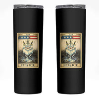 Fck Ice Skinny Tumbler Retro Tarot Card FDT Protest Satirical Graphic