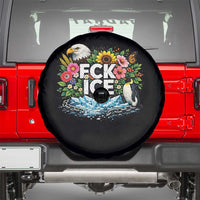Fck Ice Spare Tire Cover Retro Floral FDT Protest Satirical Graphic