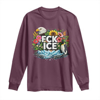Fck Ice Long Sleeve Shirt Retro Floral FDT Protest Satirical Graphic