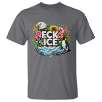Fck Ice T Shirt Retro Floral FDT Protest Satirical Graphic