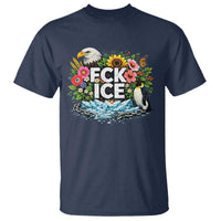 Fck Ice T Shirt Retro Floral FDT Protest Satirical Graphic