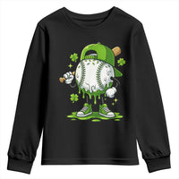 Baseball Drip Icecream Youth Sweatshirt Youth Boy St Patricks Day Shamrock Green