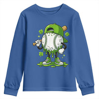Baseball Drip Icecream Youth Sweatshirt Youth Boy St Patricks Day Shamrock Green
