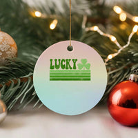 Retro Lucky Ceramic Ornament St Patricks Day Irish Shamrock
