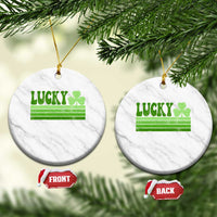 Retro Lucky Ceramic Ornament St Patricks Day Irish Shamrock