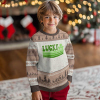 Retro Lucky Ugly Christmas Sweater St Patricks Day Irish Shamrock